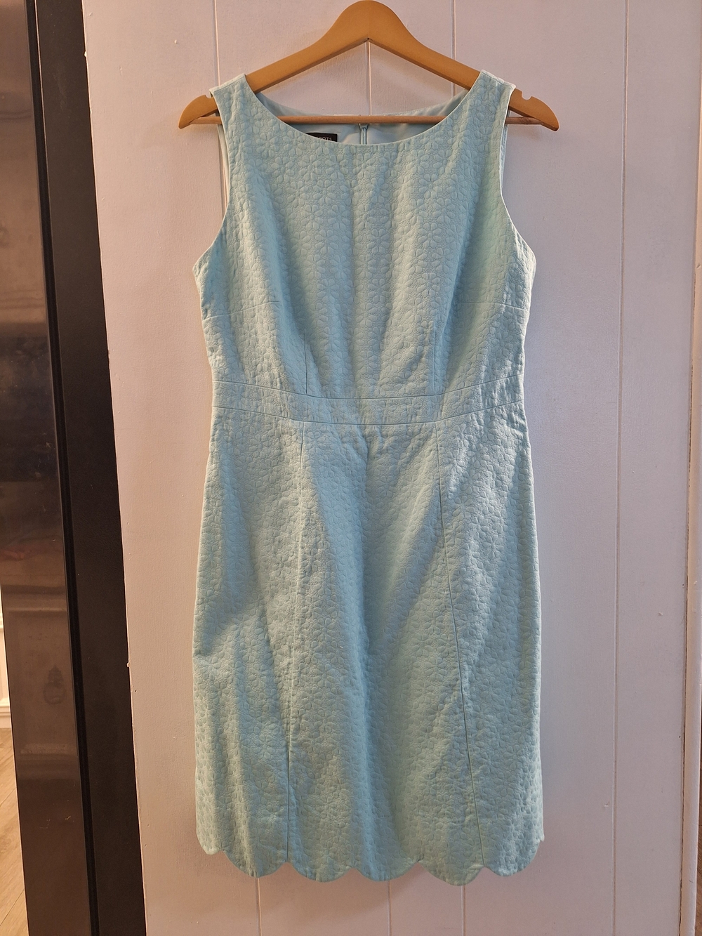 Talbots Light Blue Sleeveless Scallop Hem Dress